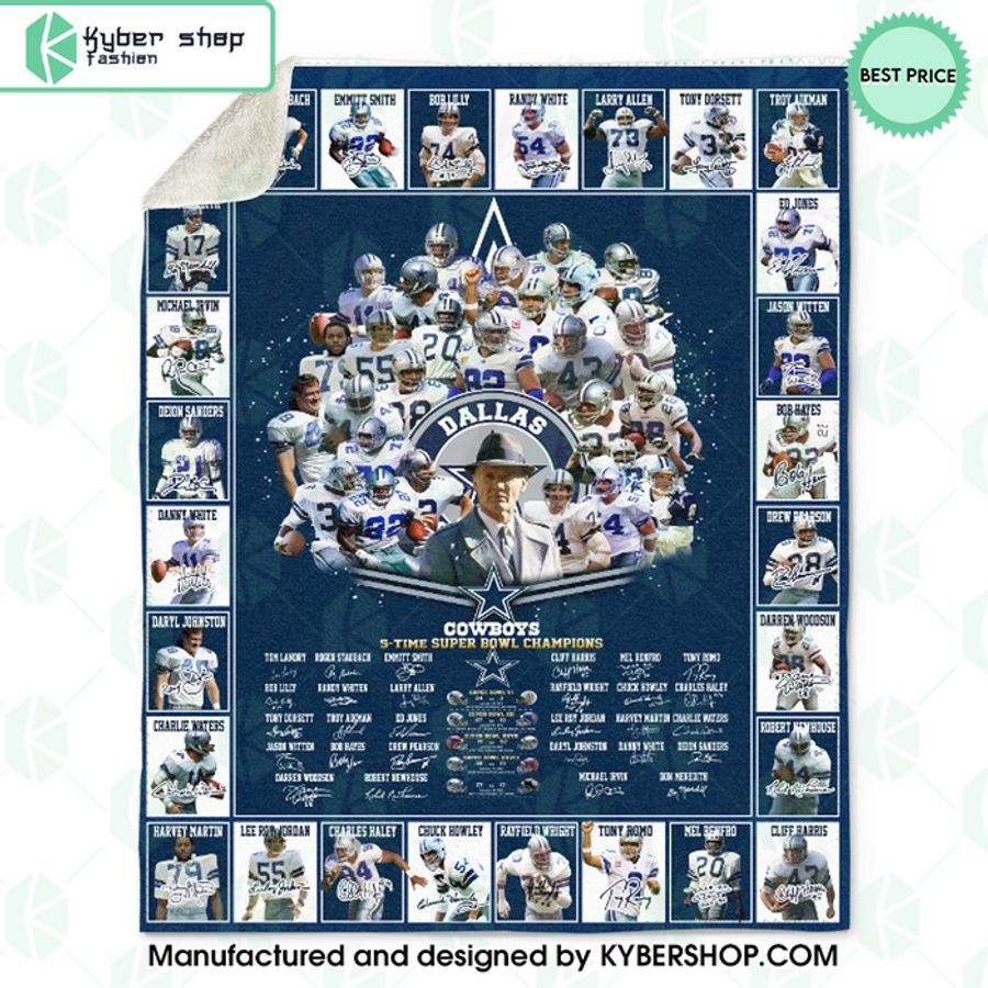 Dallas Cowboys 5 Time Super Bowl Blanket