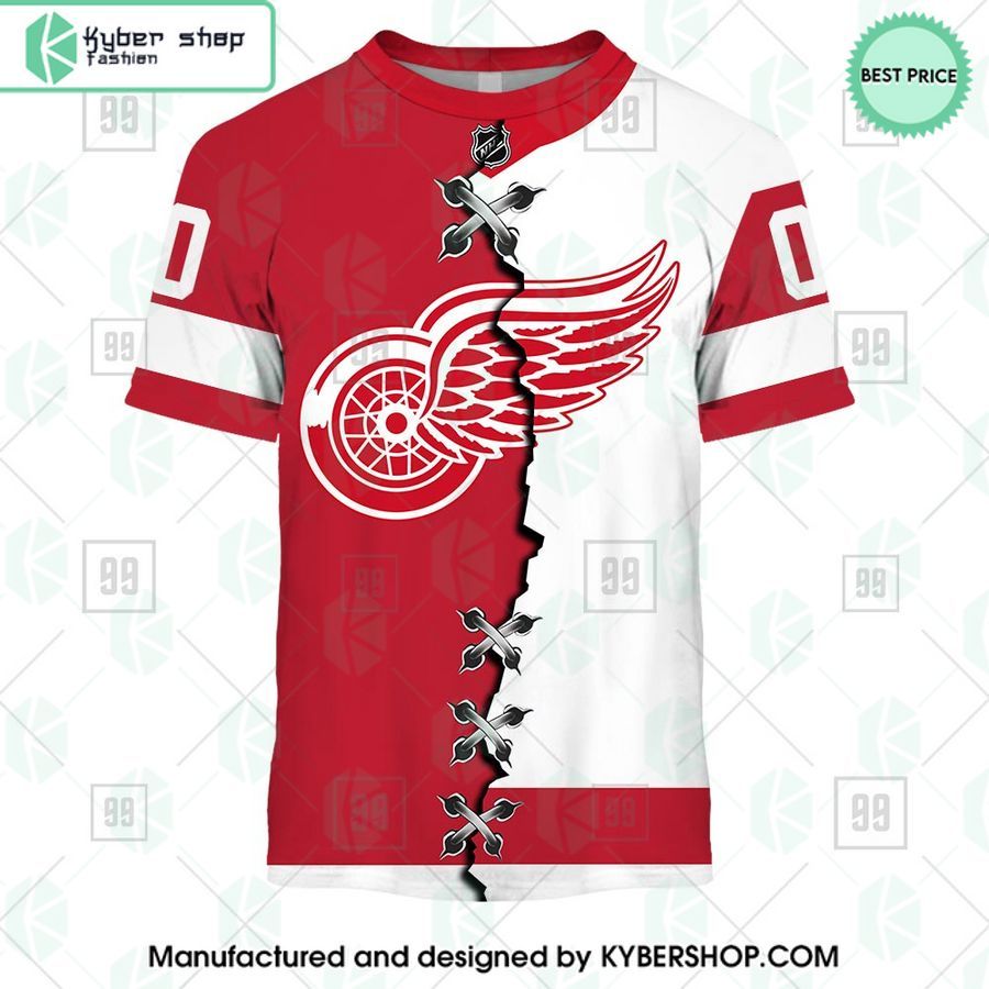 detroit red wings mix home and away jersey custom hoodie 3 108