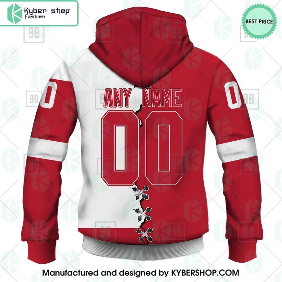detroit red wings mix home and away jersey custom hoodie 6 973