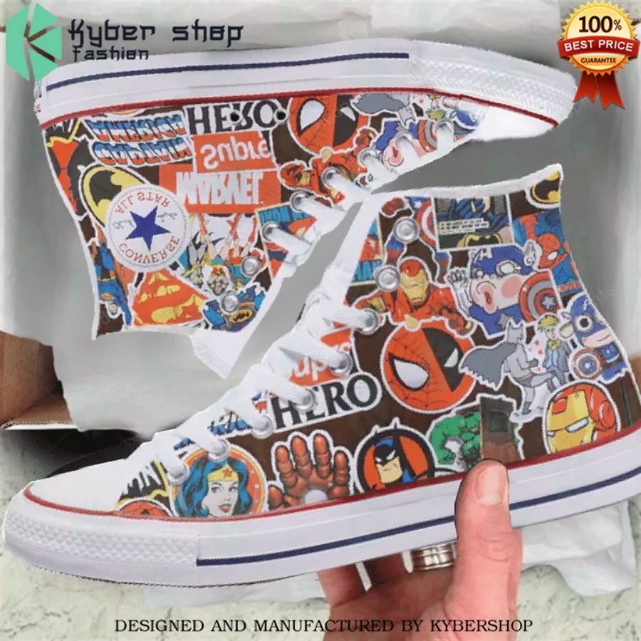 marvel stickerbomb canvas high top shoes 2 557