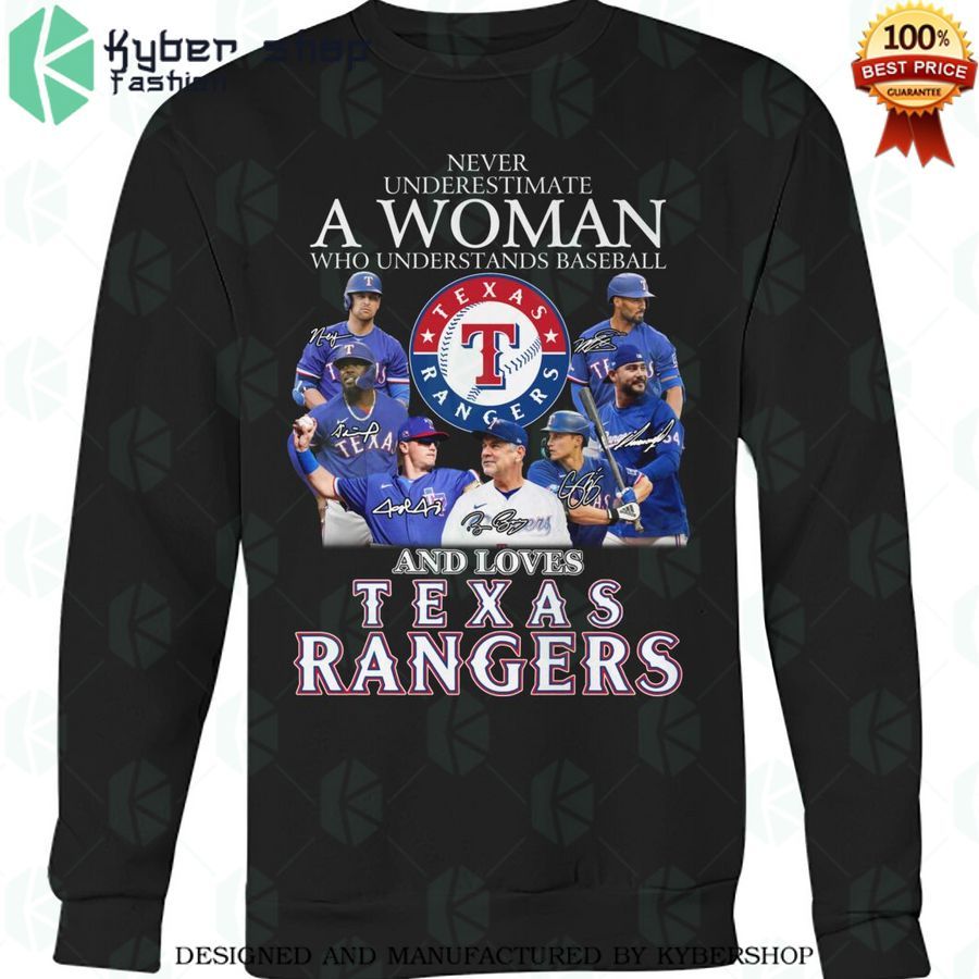 never underestimate a woman who loves texas rangers shirt 2 57