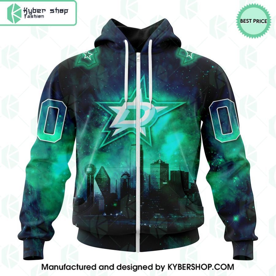nhl dallas stars special design with night sky galaxy custom hoodie 2 846