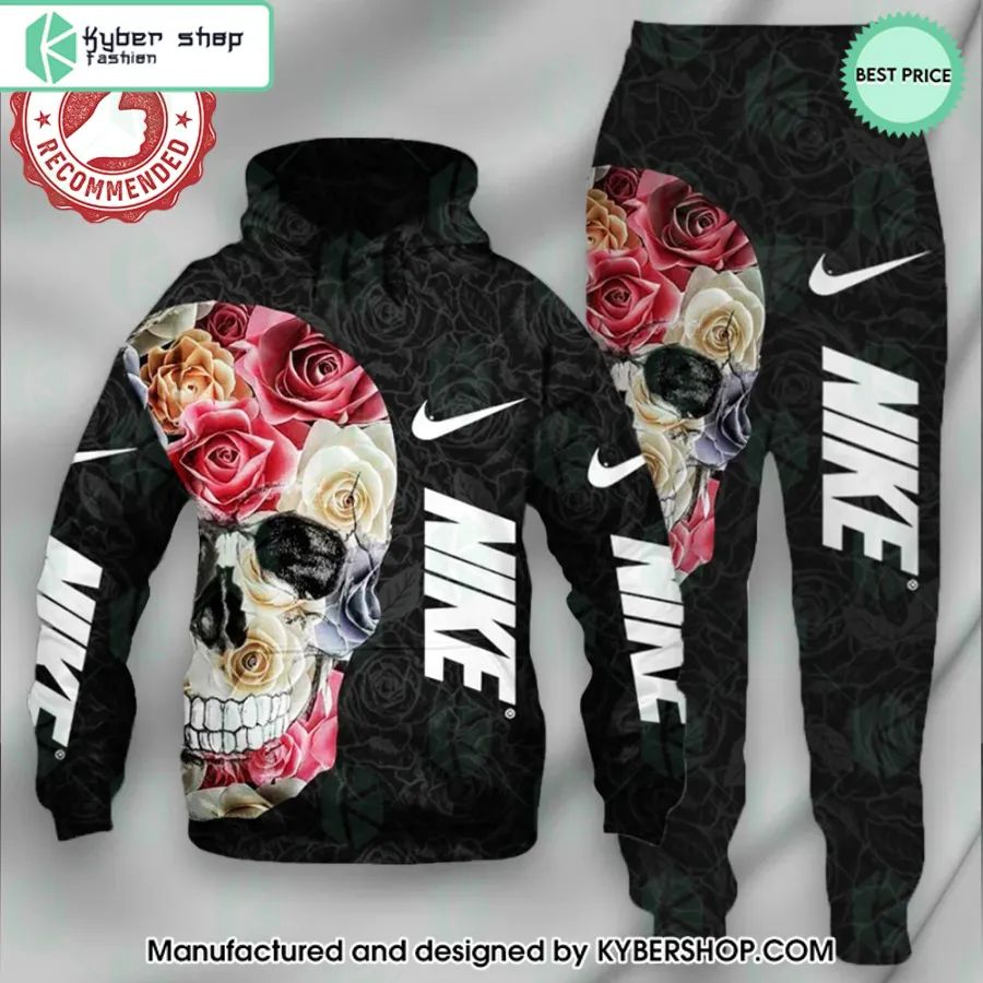 nike rose skull hoodie and sweatpants 1 866