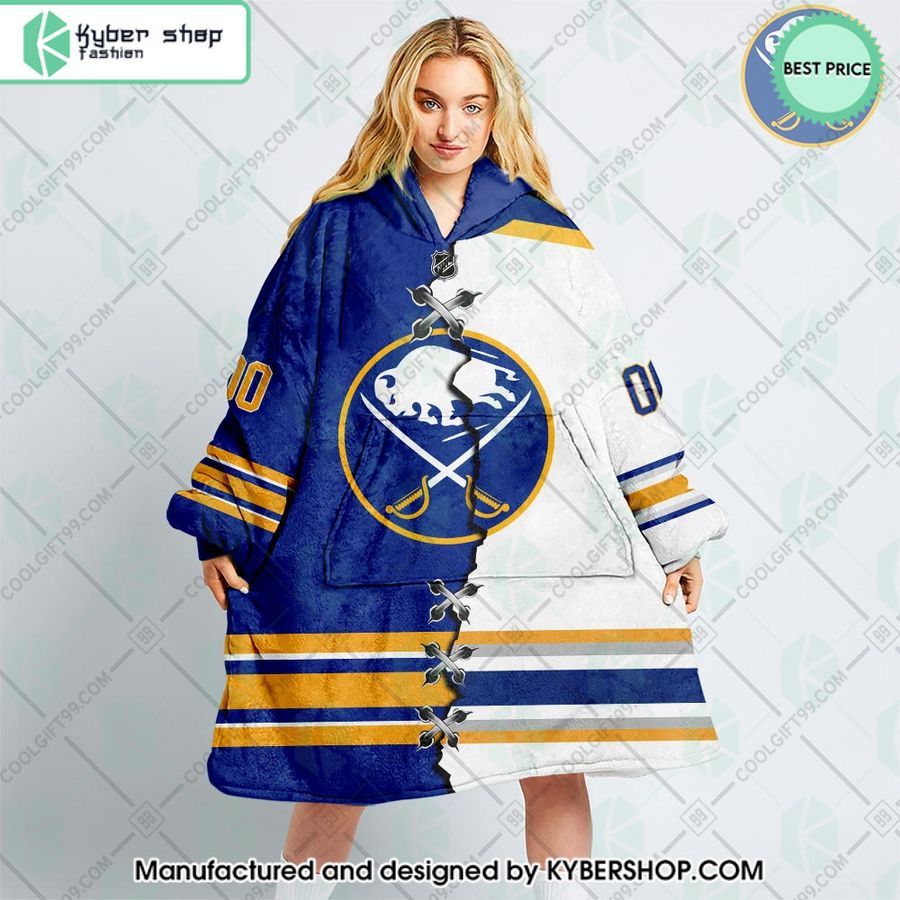 personalized nhl buffalo sabres mix jersey oodie blanket hoodie 1 970