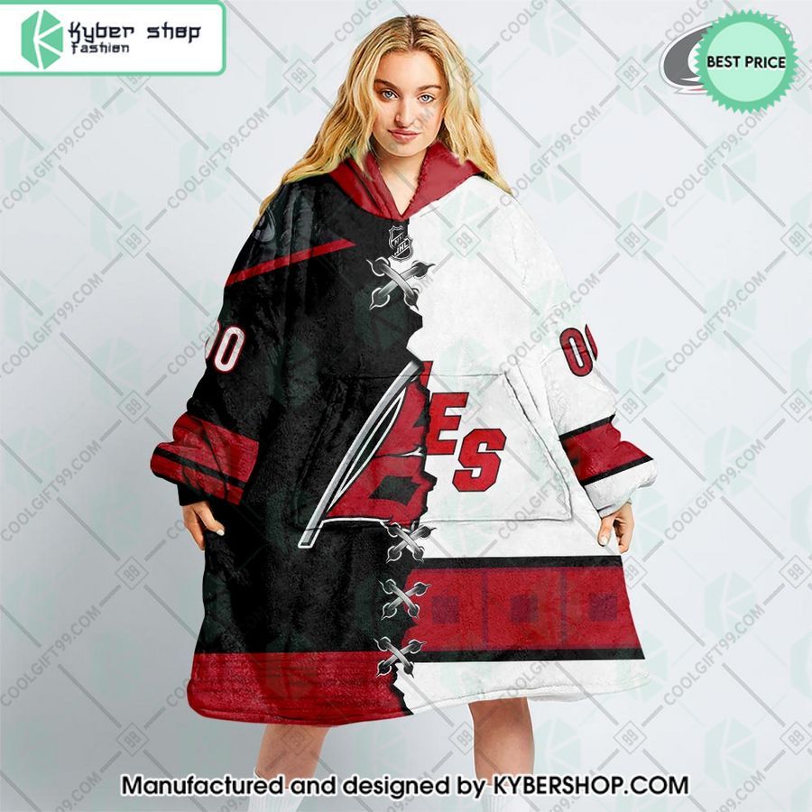 personalized nhl carolina hurricanes mix jersey oodie blanket hoodie 1 980