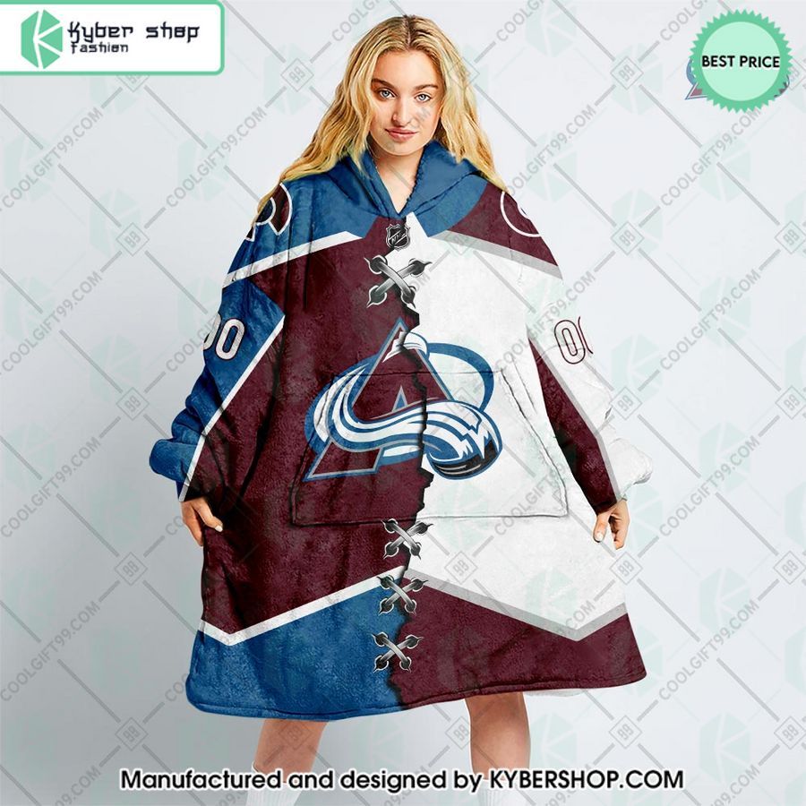 personalized nhl colorado avalanche mix jersey oodie blanket hoodie 1 502