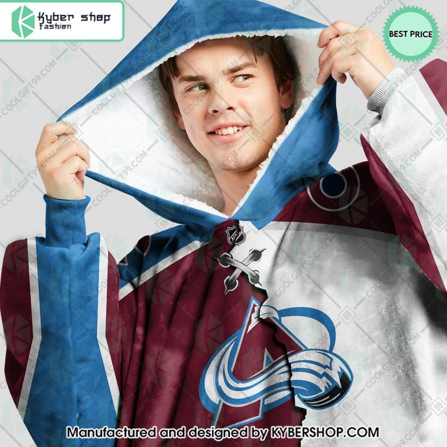 personalized nhl colorado avalanche mix jersey oodie blanket hoodie 2 522