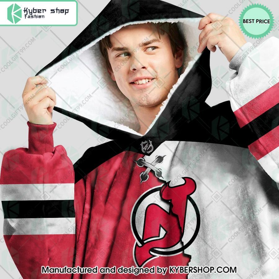 personalized nhl new jersey devils mix jersey oodie blanket hoodie 2 21