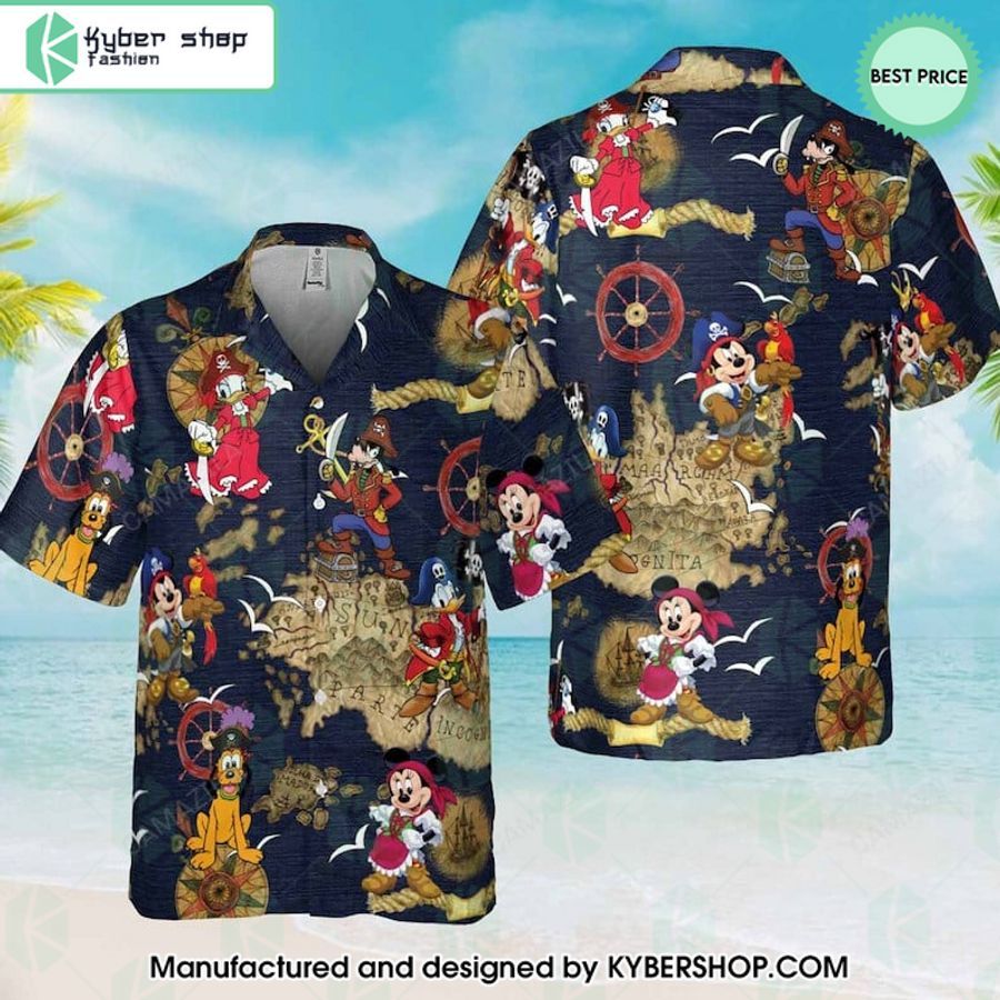 pirates mickey minnie donald goofy pluto hawaiian shirt 1 437
