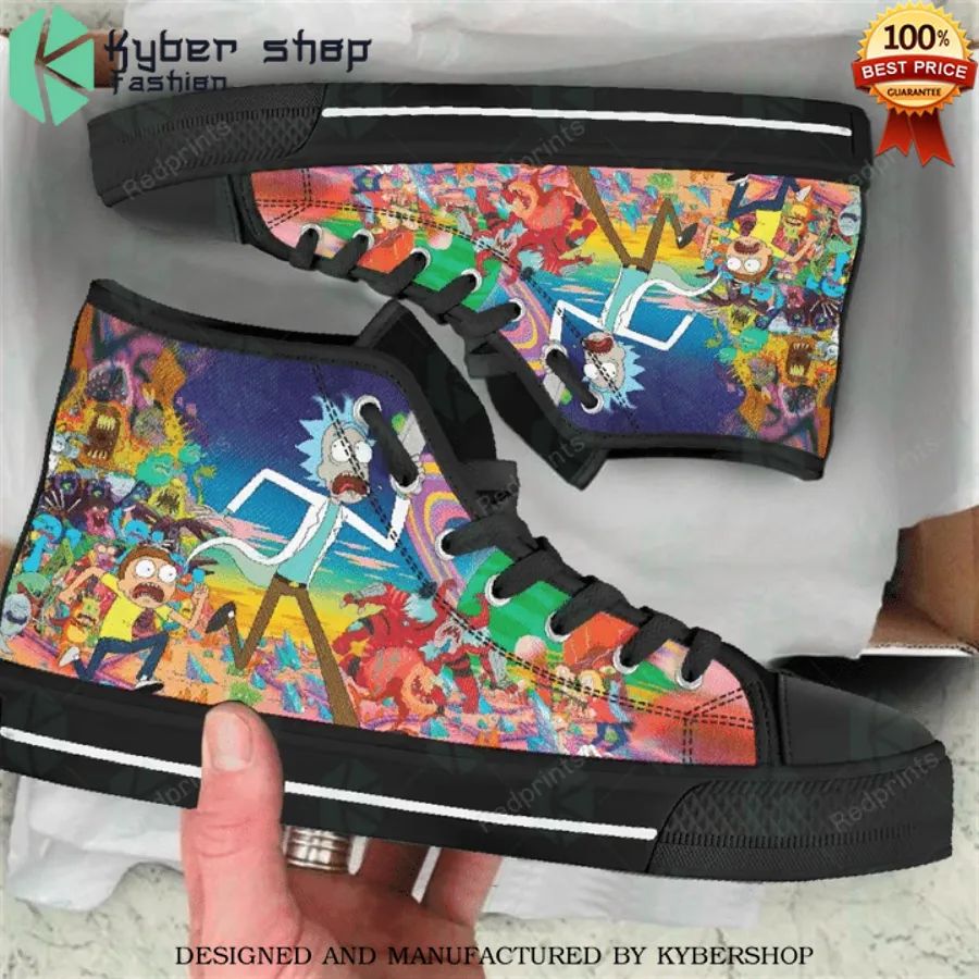 rick and morty canvas high top shoes 1 973