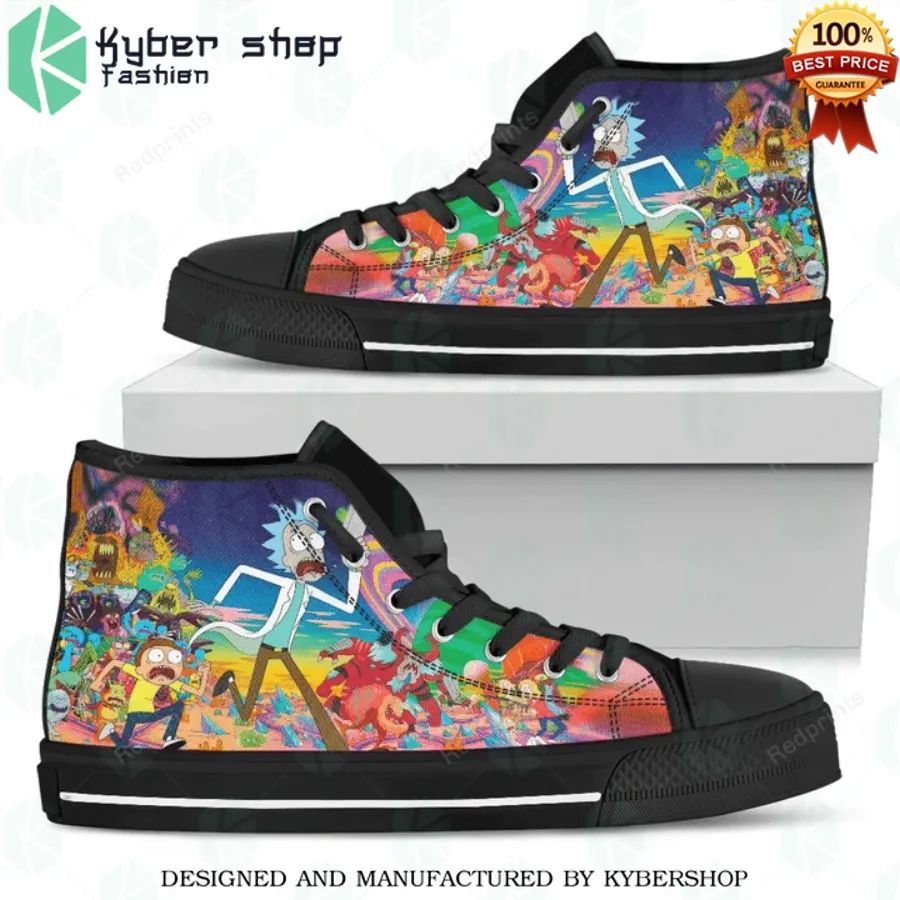 rick and morty canvas high top shoes 2 698