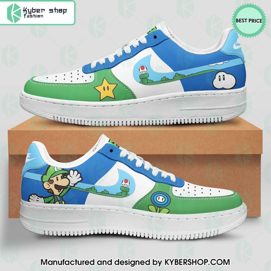 Super Mario Luigi Nike Air Force Shoes - LIMITED EDITION