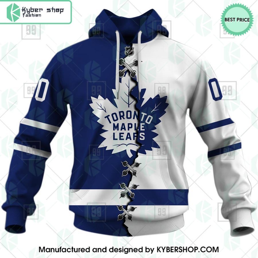 toronto maple leafs mix home and away jersey custom hoodie 2 202