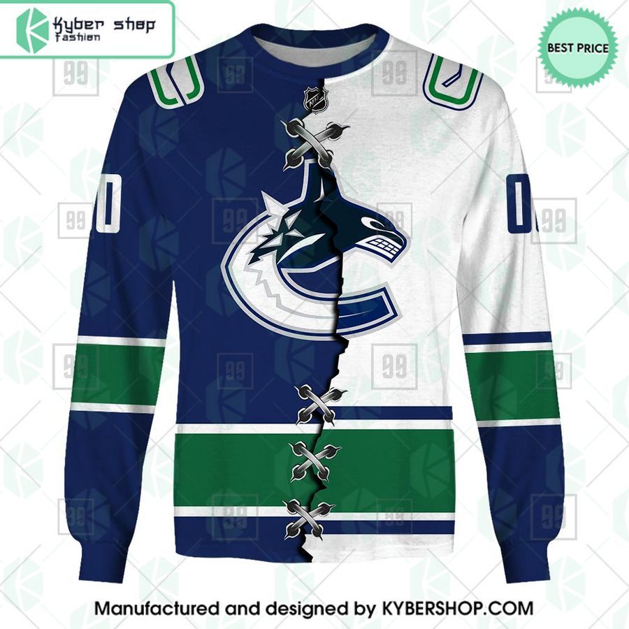 vancouver canucks mix home and away jersey custom hoodie 4 384