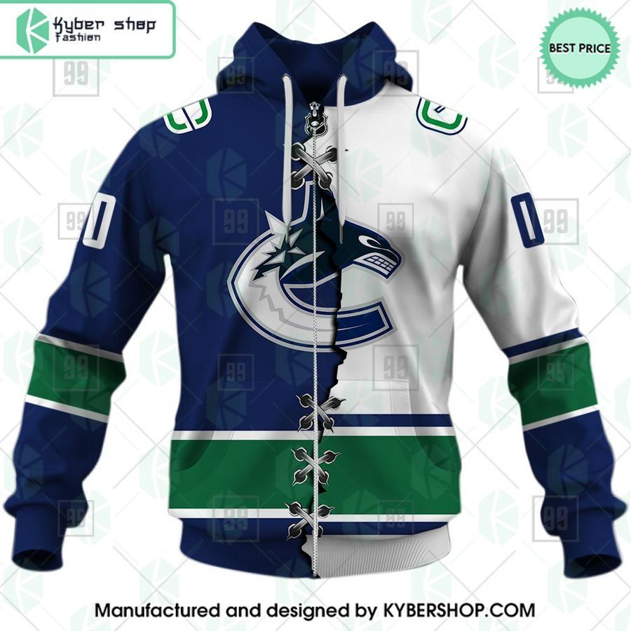 vancouver canucks mix home and away jersey custom hoodie 5 764