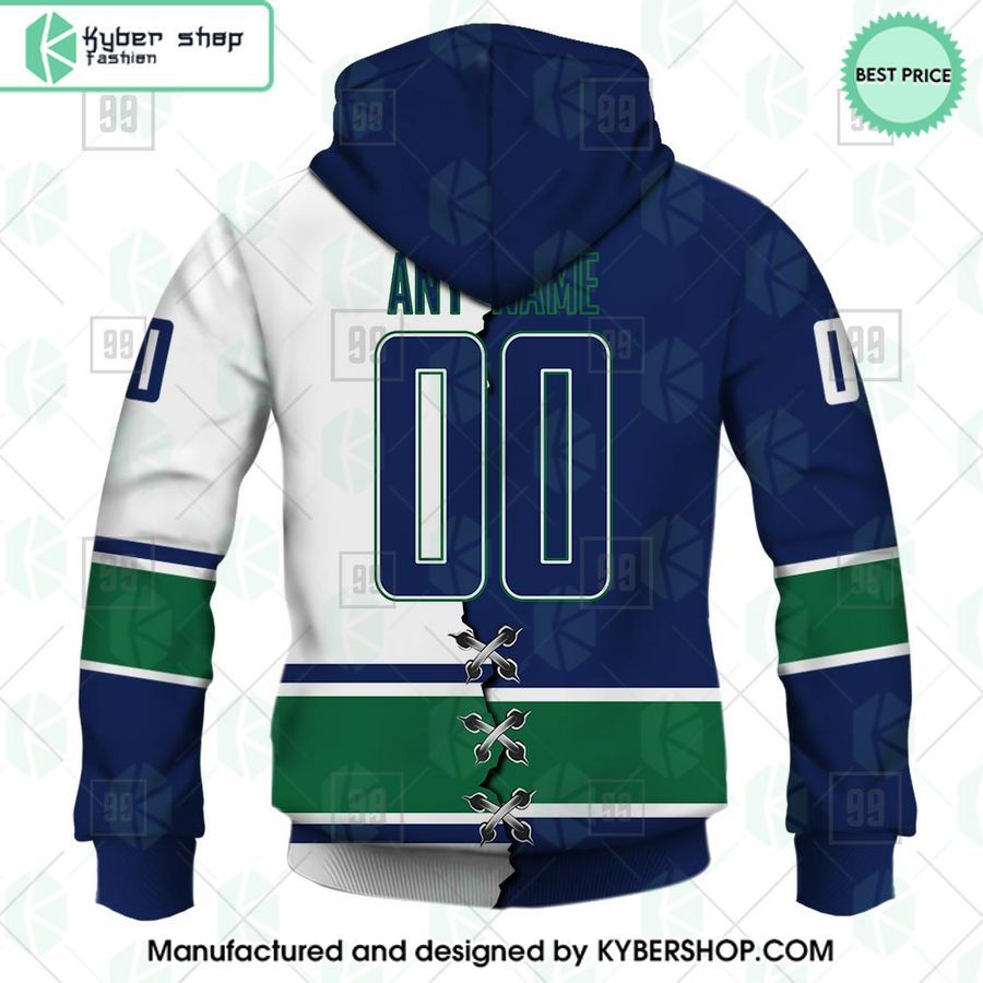 vancouver canucks mix home and away jersey custom hoodie 6 606