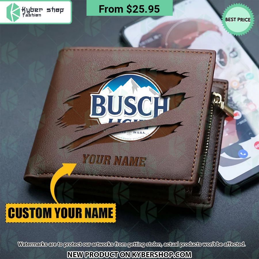 Busch Light Beer CUSTOM Leather Wallet