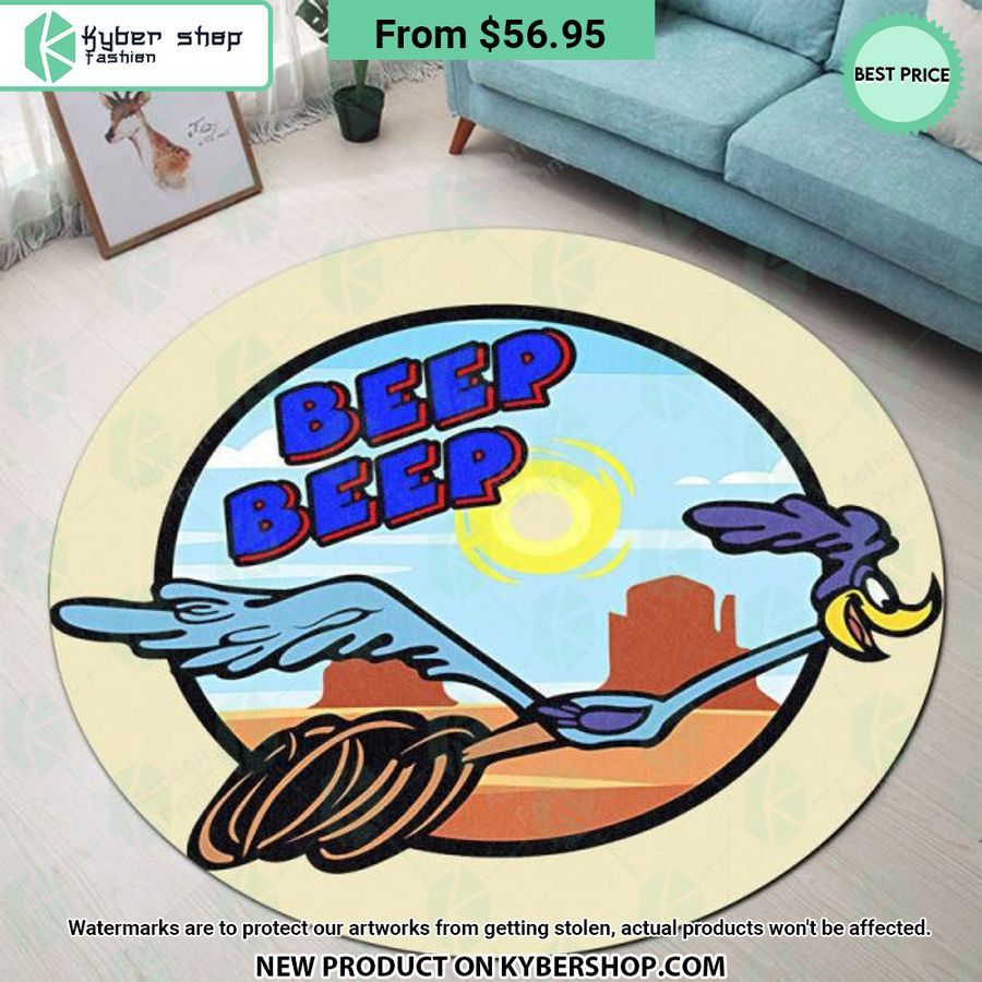 beep beep rat rod hot rod round rug 3 317