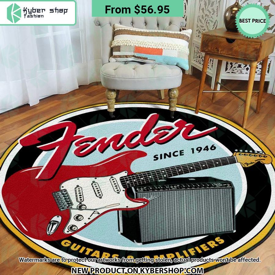 guitars and amplifers fender round rug 1 984