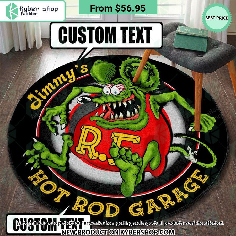 Hot Rod Garage CUSTOM Round Rug