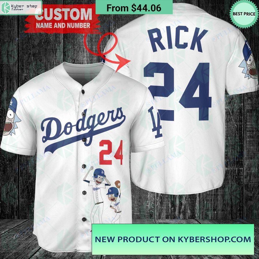 los angeles dodgers rick and morty baseball jersey 1 27