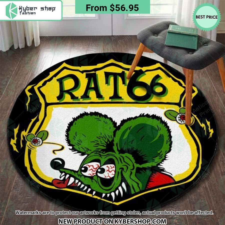 rat 66 hot rod round rug 1 685