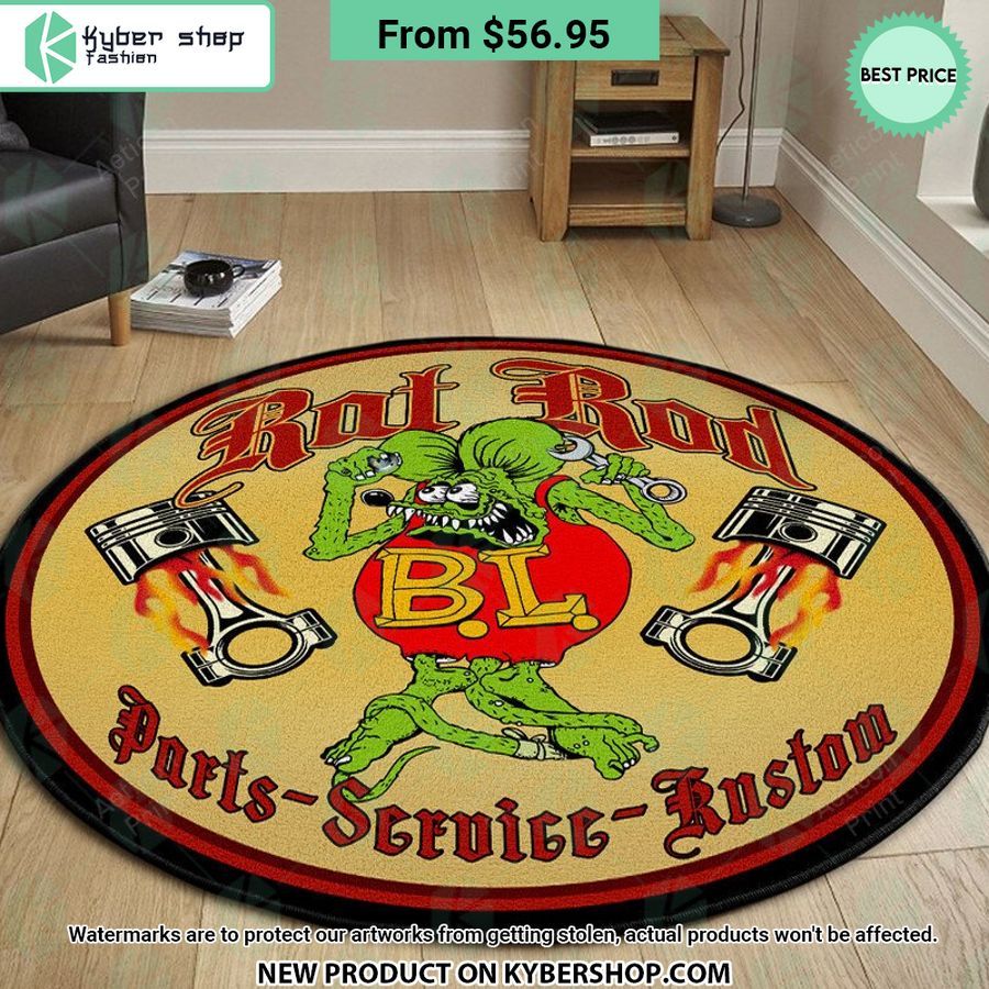 rat rod parts service kustom fink hot rod round rug 3 301