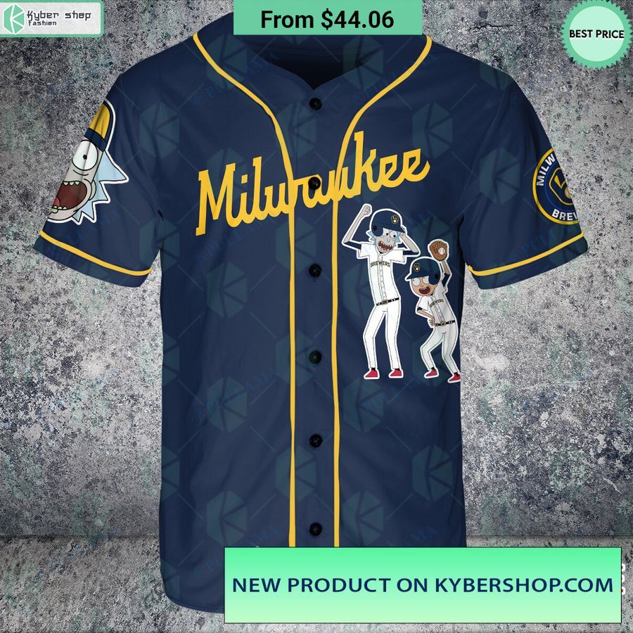 rick and morty milwaukee brewers baseball jersey 2 655