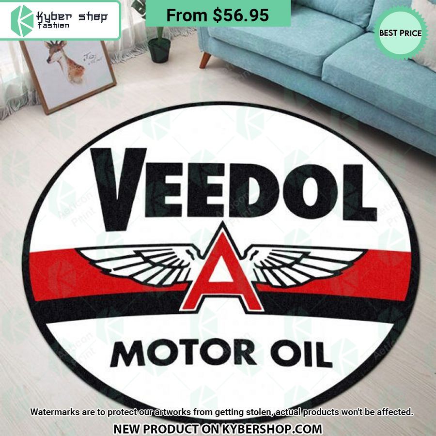 veedol motor oil hot rod round rug 1 226