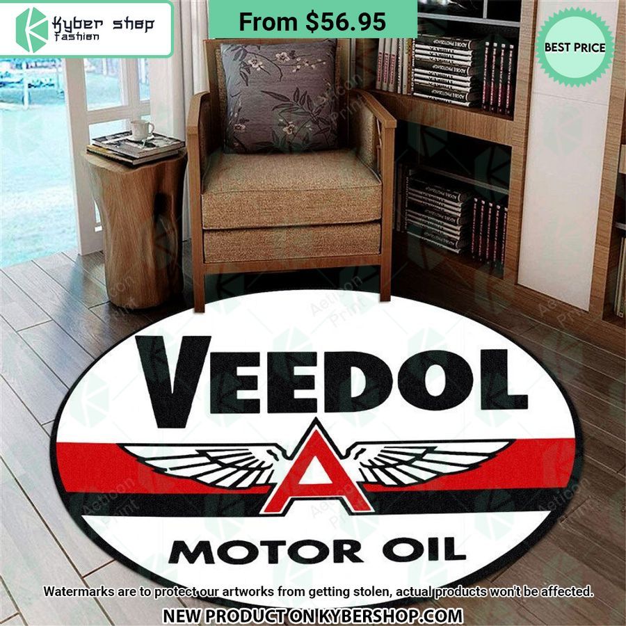 veedol motor oil hot rod round rug 3 818