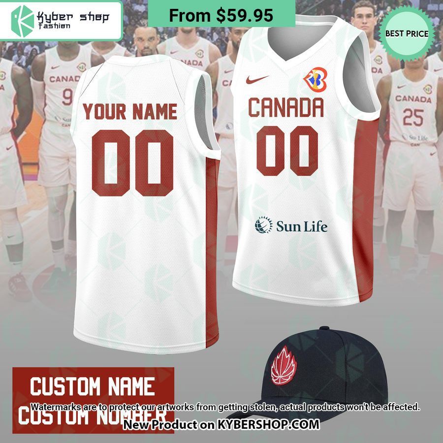 canada fiba basketball world cup 2023 custom basketball jersey classic cap 1