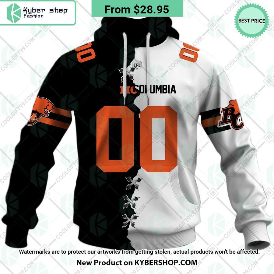 cfl bc lions mix jersey style custom hoodie 2 249