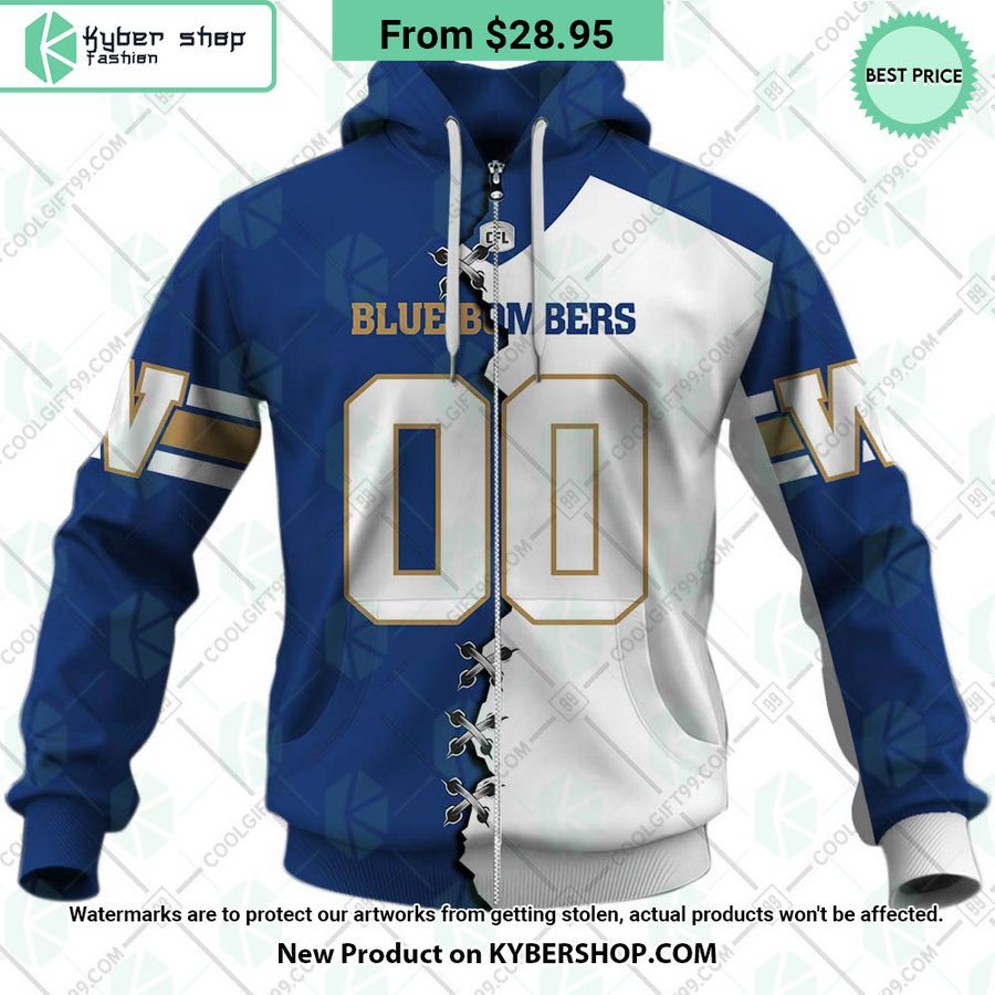 cfl winnipeg blue bombers mix jersey style custom hoodie 4 901