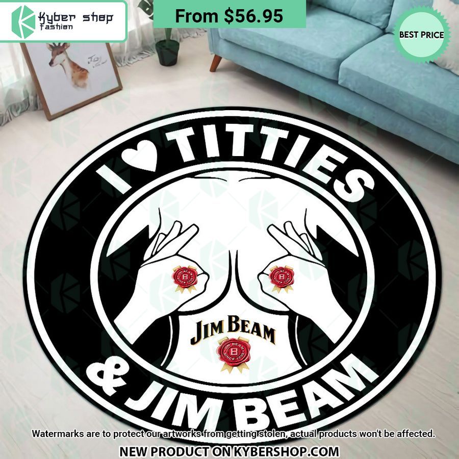 i love titties and jim beam round rug 1 137
