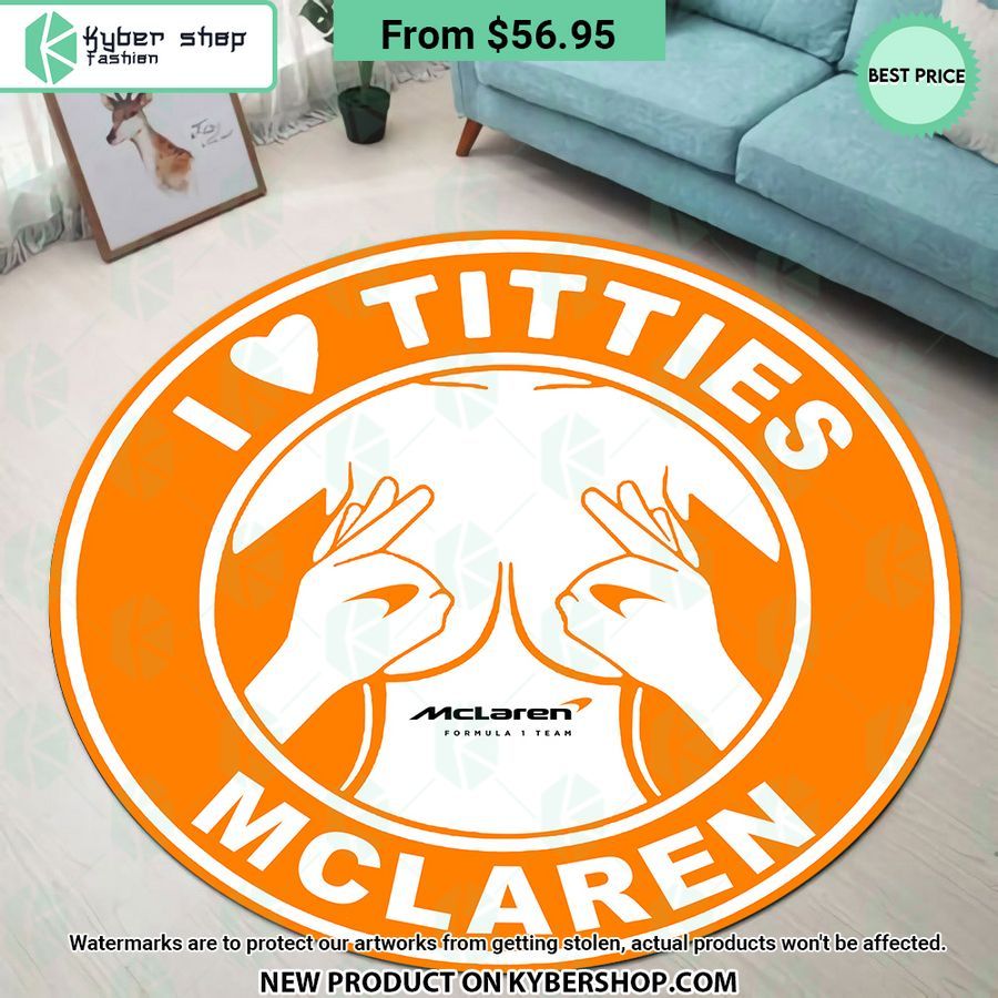 i love titties and mclaren round rug 1 621