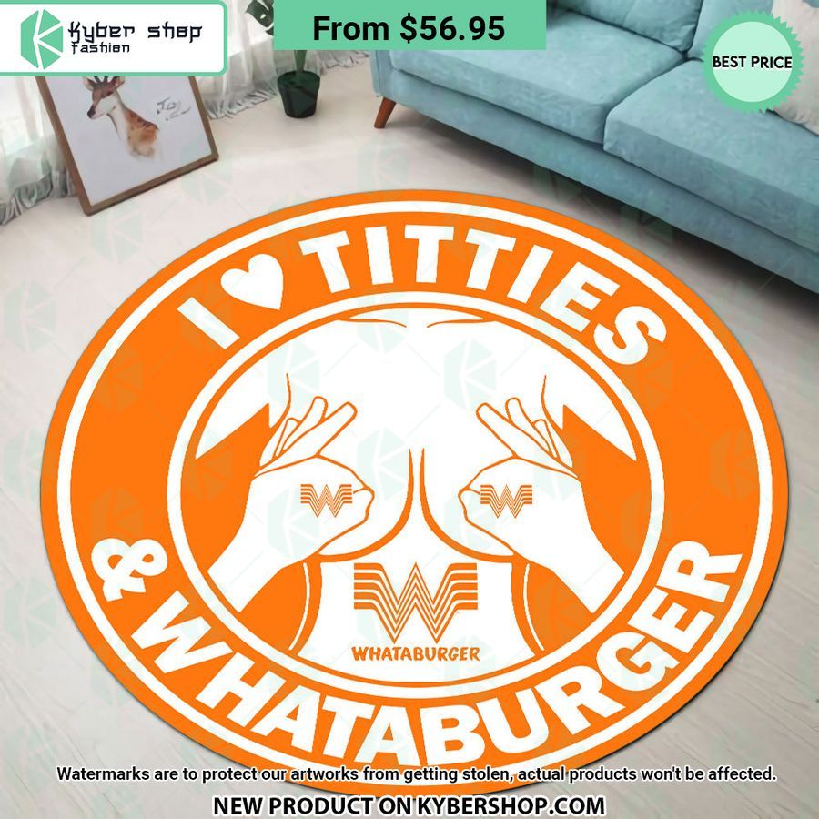 i love titties and whataburger round rug 1 969