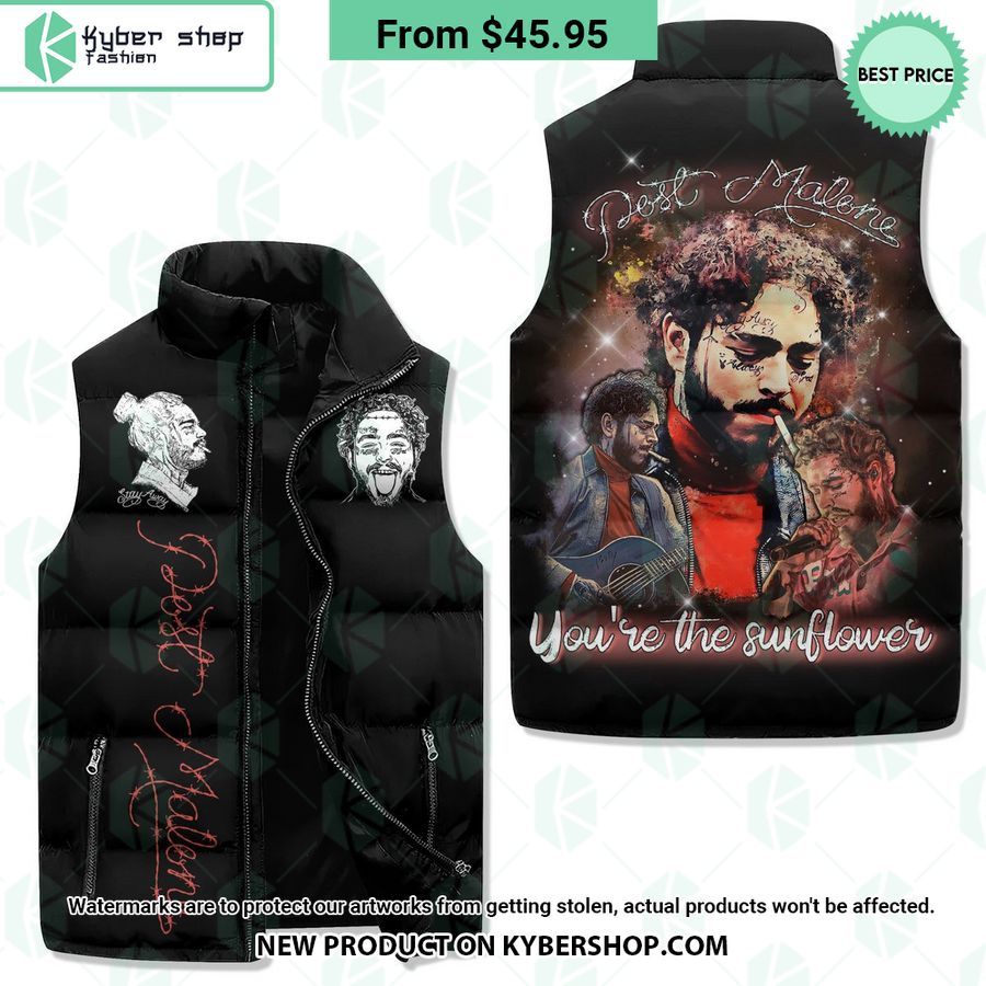 post malone youre the sunflower sleeveless puffer down jacket 1 304