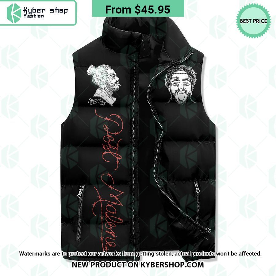 post malone youre the sunflower sleeveless puffer down jacket 2 449