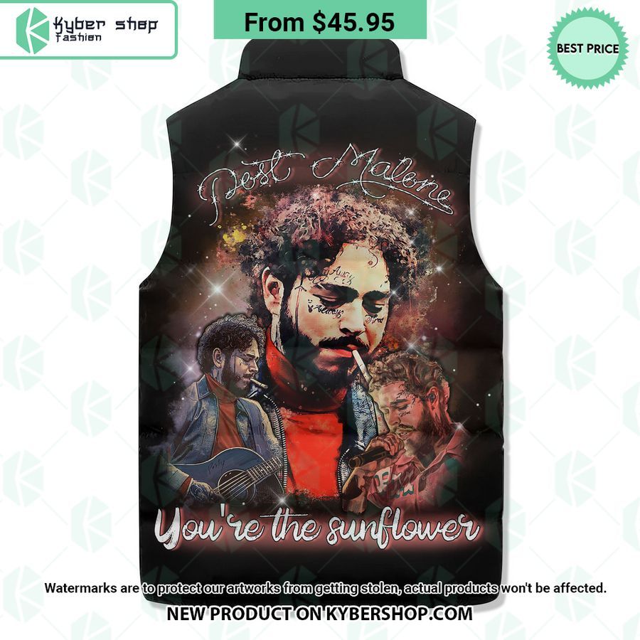 post malone youre the sunflower sleeveless puffer down jacket 3 946