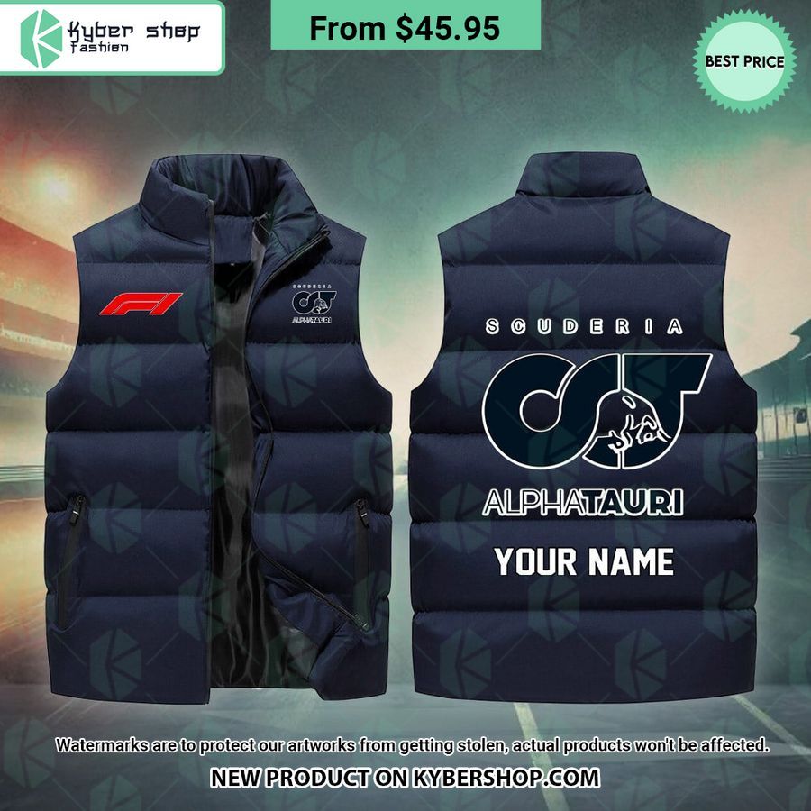 scuderia alphatauri f1 custom sleeveless puffer down jacket 2 243