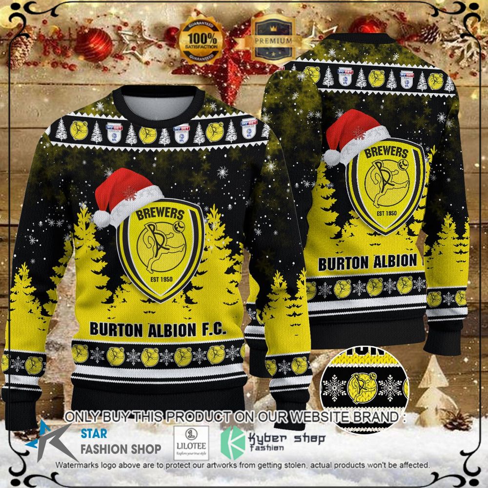 Burton Albion F.C. Black Yellow Christmas Sweater - LIMITED EDITION
