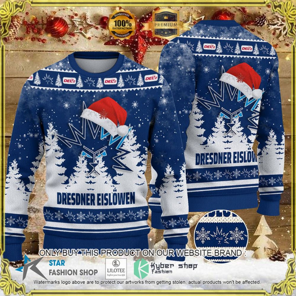 dresdner eislwen blue white christmas sweater limited