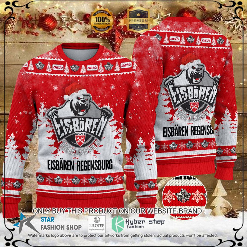 Eisbaeren Regensburg Red White Color Christmas Sweater - LIMITED EDITION