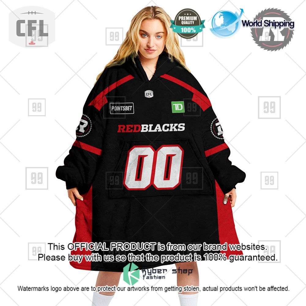 Personalized CFL Ottawa Redblacks 2022 Hoodie Blanket - LIMITED EDITION