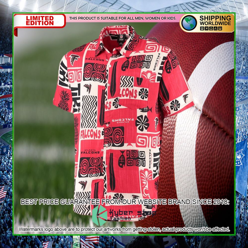 atlanta falcons red tan tiki floral hawaiian shirt limited editionbj6lf