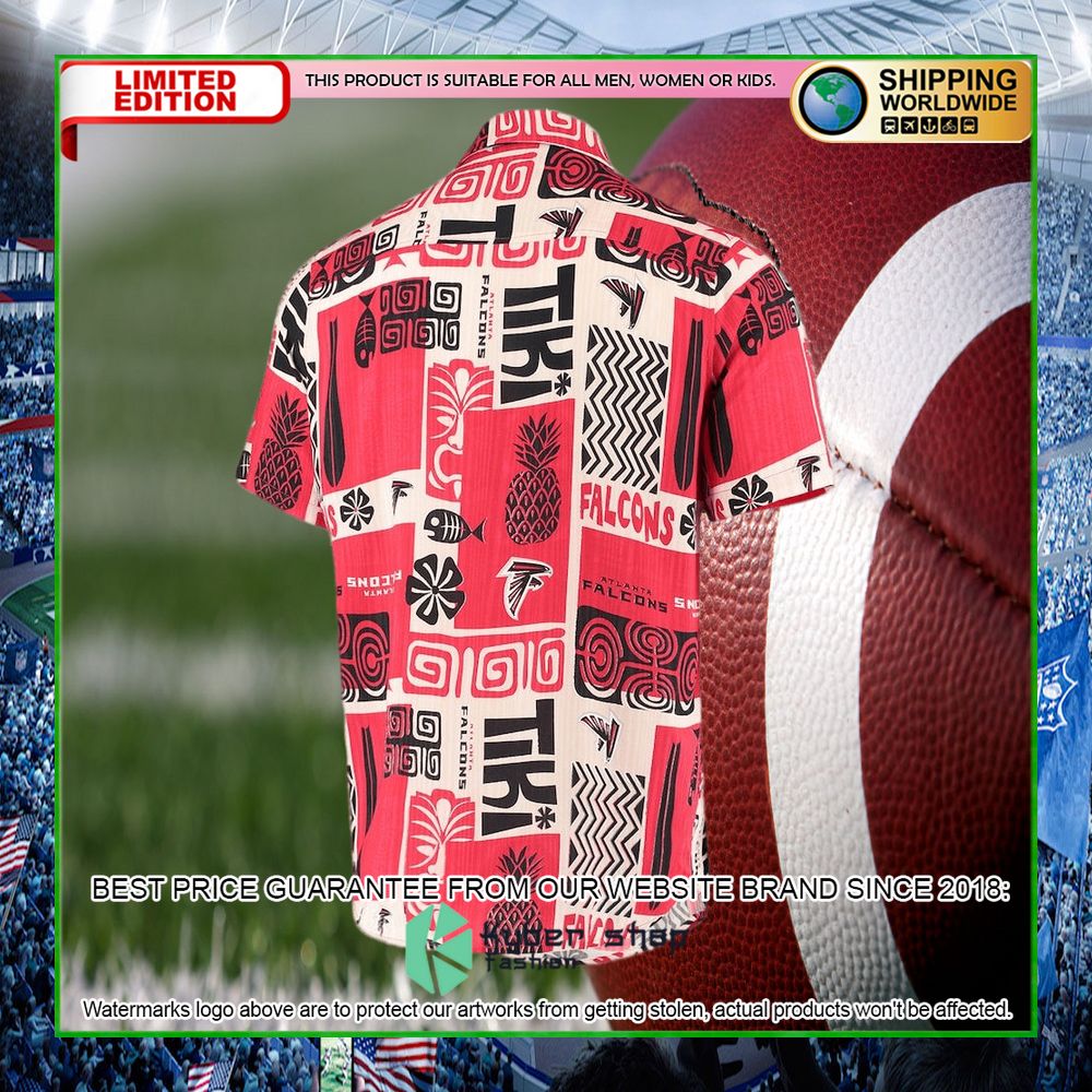 atlanta falcons red tan tiki floral hawaiian shirt limited editionlbrpo