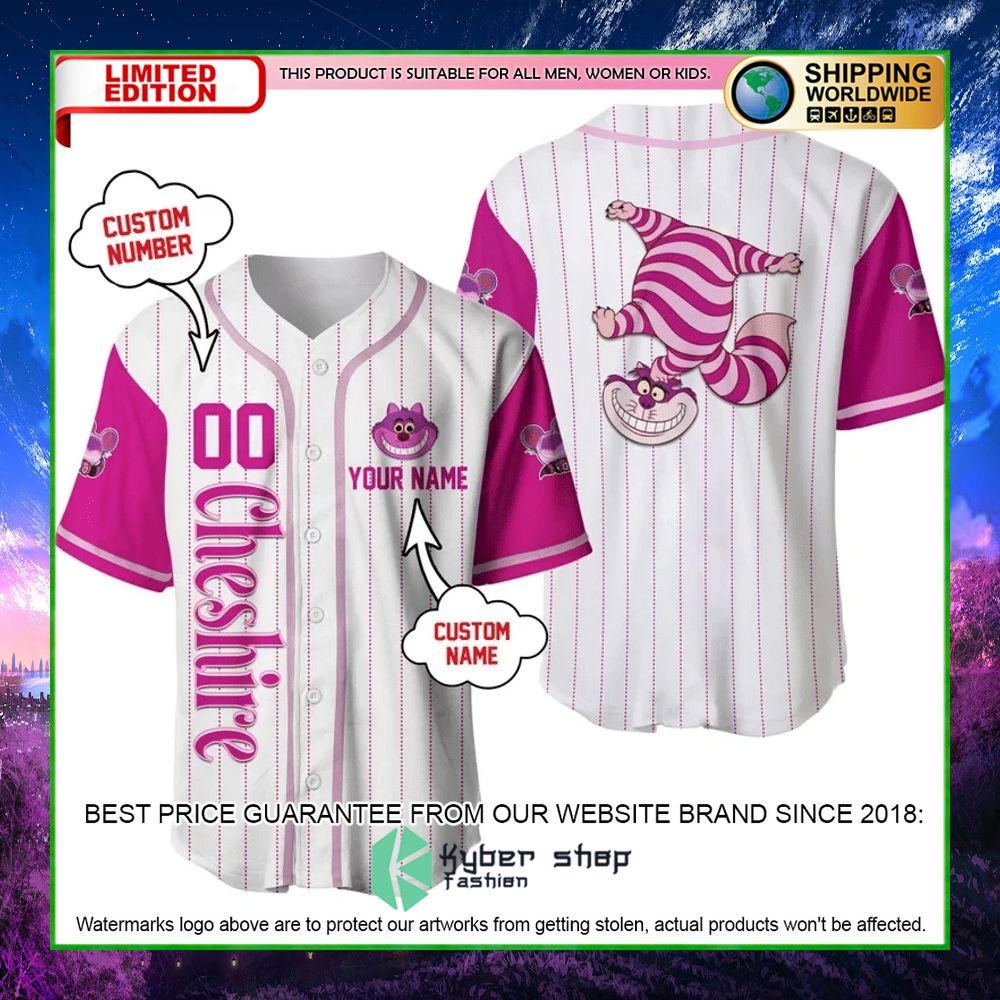 cheshire cat disney personalized baseball jersey limited editioniycic