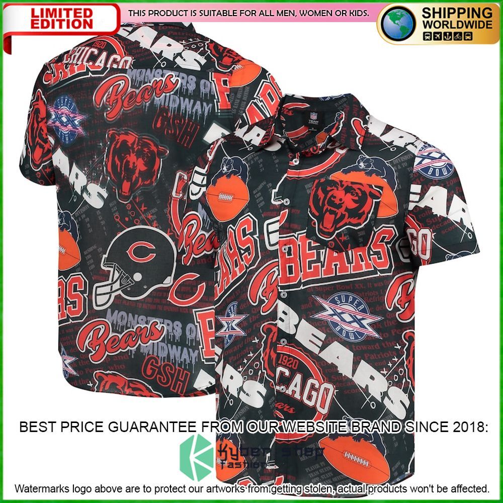 chicago bears navy hawaiian shirt limited edition4ynzn