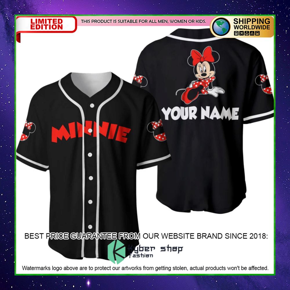chilling minnie mouse black personalized baseball jersey limited editionjlj7f