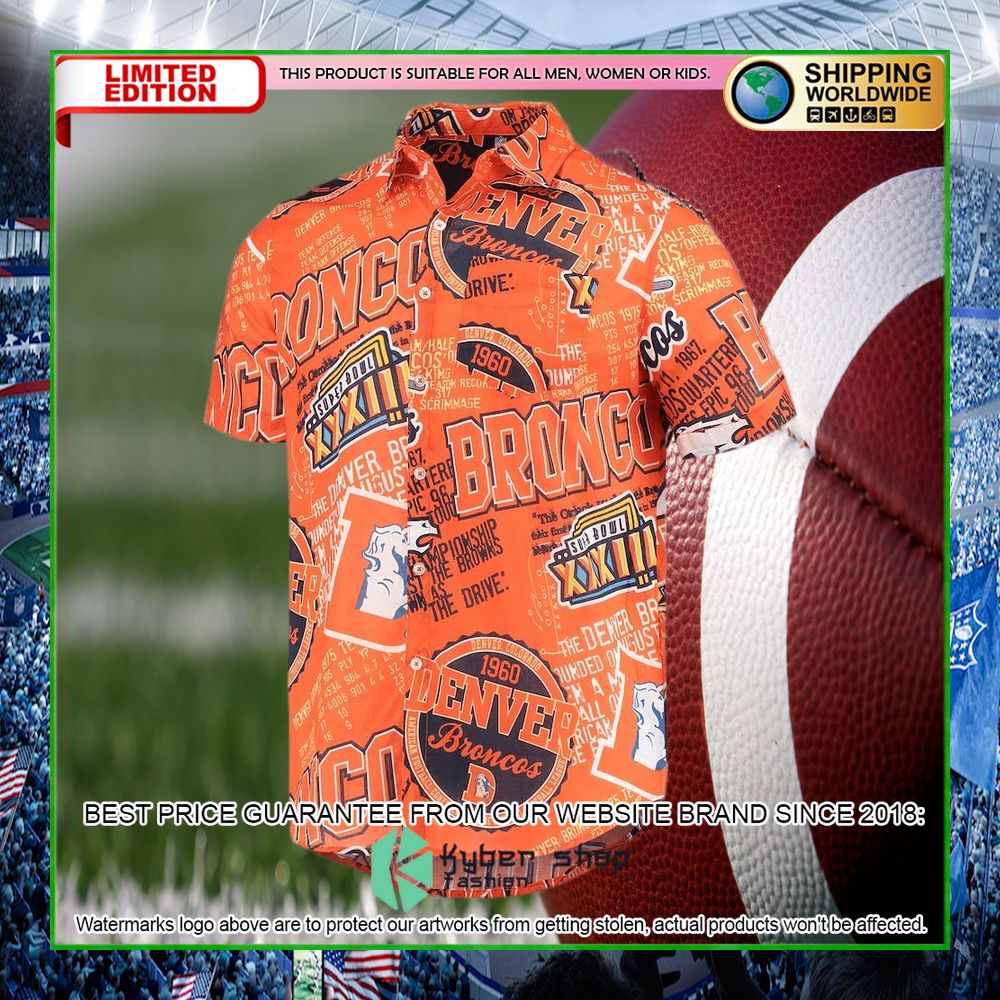 denver broncos orange hawaiian shirt limited